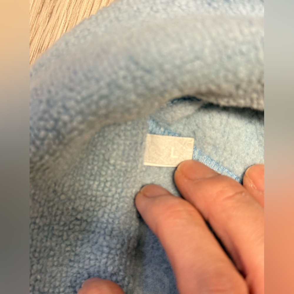 Vintage ICEJEANS BY ICEBERG Light Blue CozyFleece 1/4 Zipper Made in Italy sz.L - Picture 5 of 8